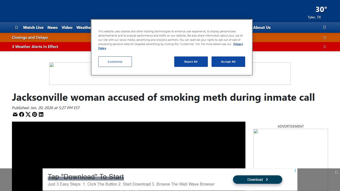 Jacksonville woman accused of smoking meth during inmate call